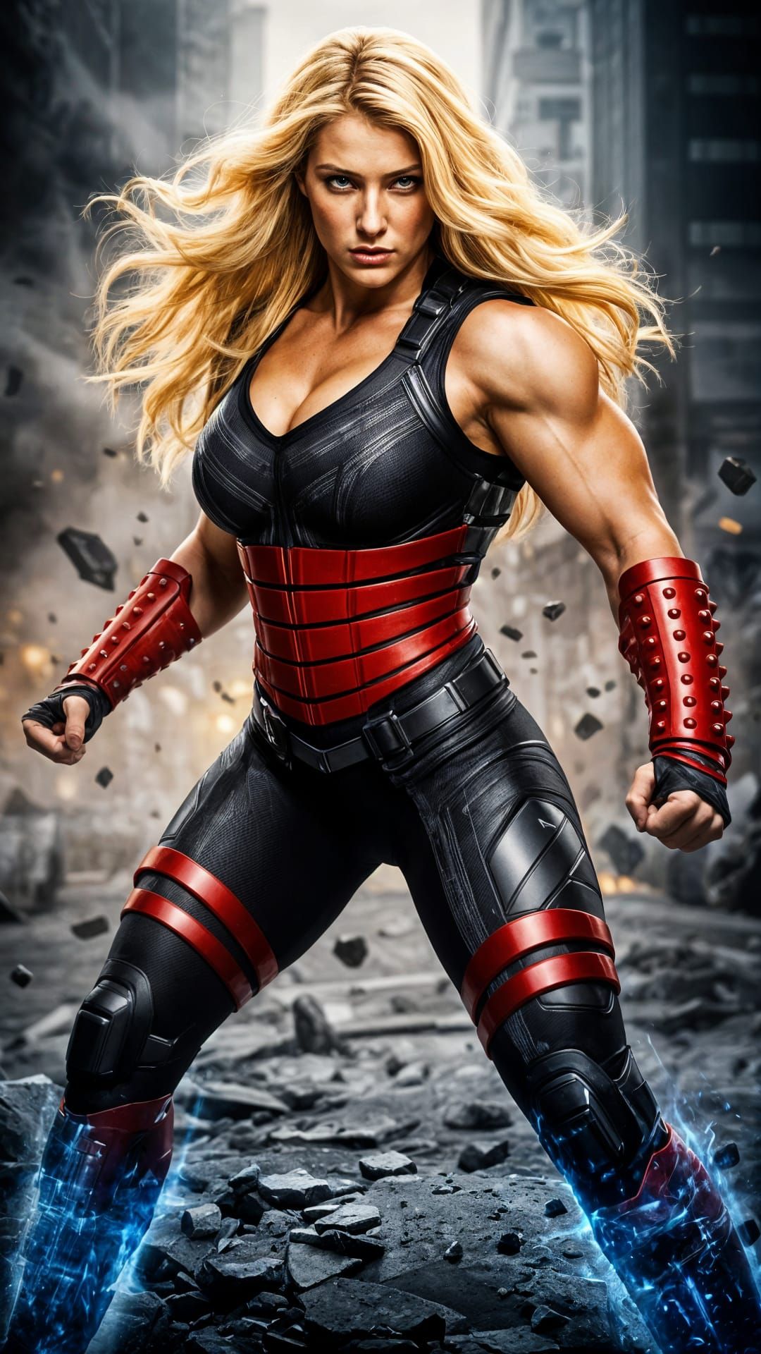 Stunner: Hyperrealistic Cinematic Portrait of a Muscular Her...