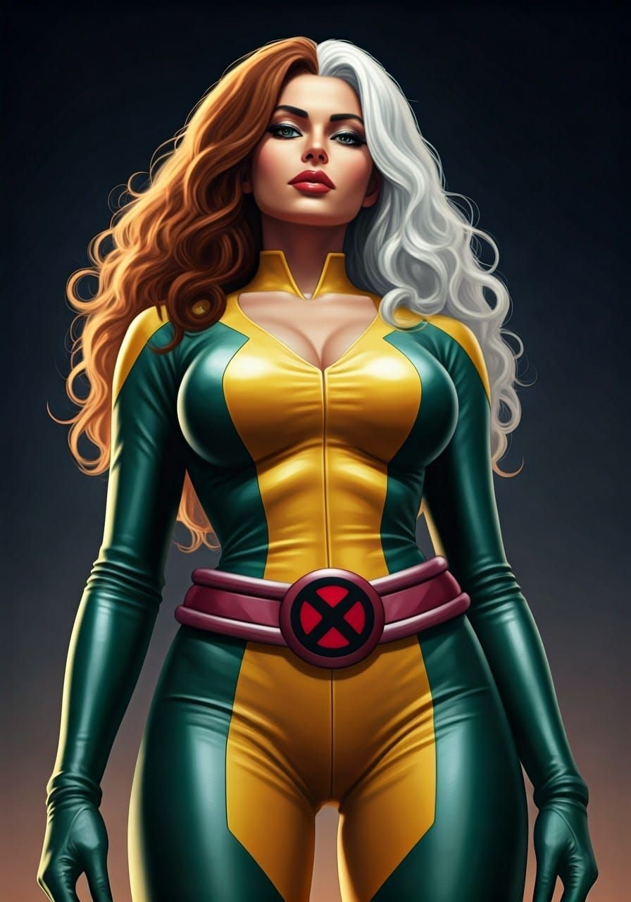 X-Men Rouge in Cel-Shaded Graphic Novel Style