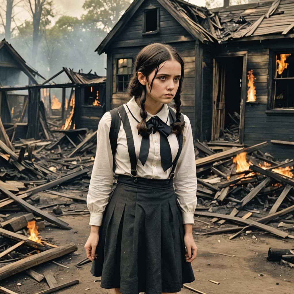 Wednesday Addams in 1920s School Uniform