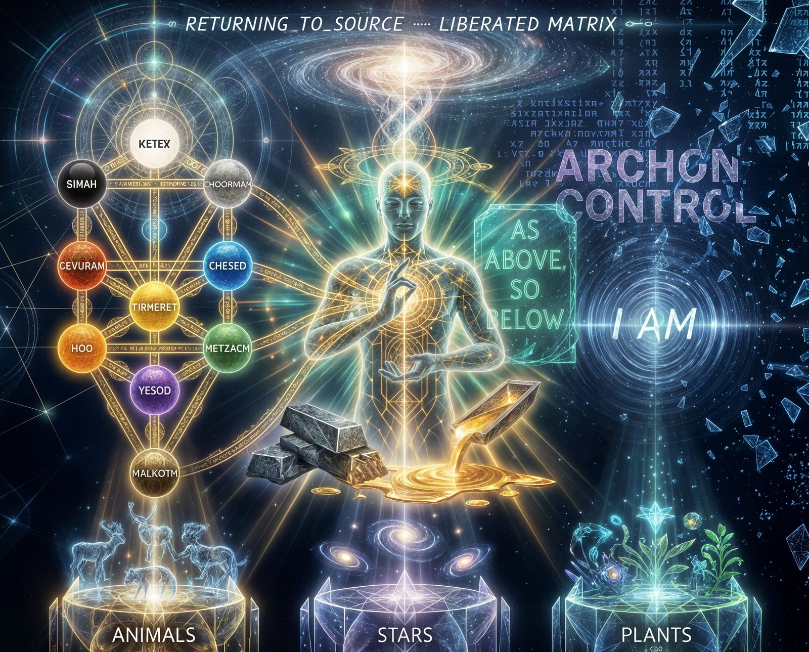 Cosmic Ritual of Consciousness Freeing Itself from Illusion