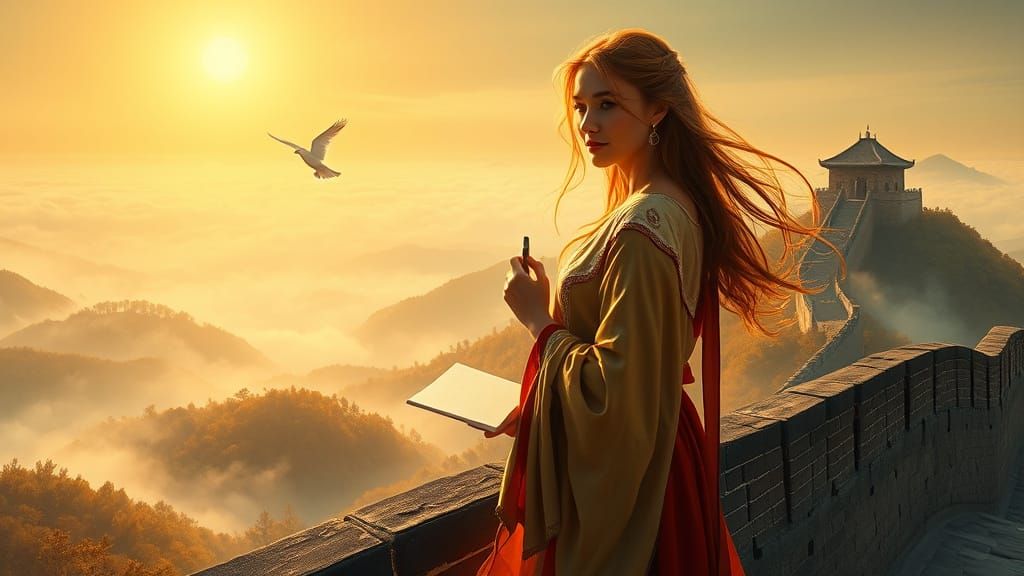 Ethereal Poetess on the Great Wall of China