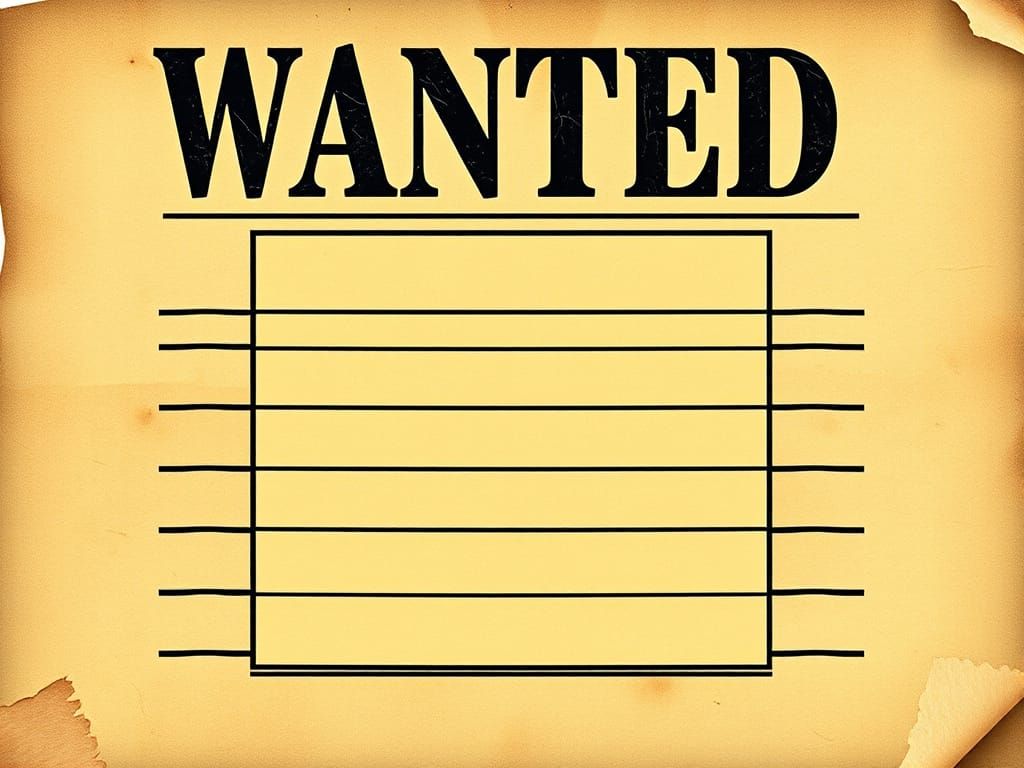 Sepia Wanted Poster with Empty Mugshot