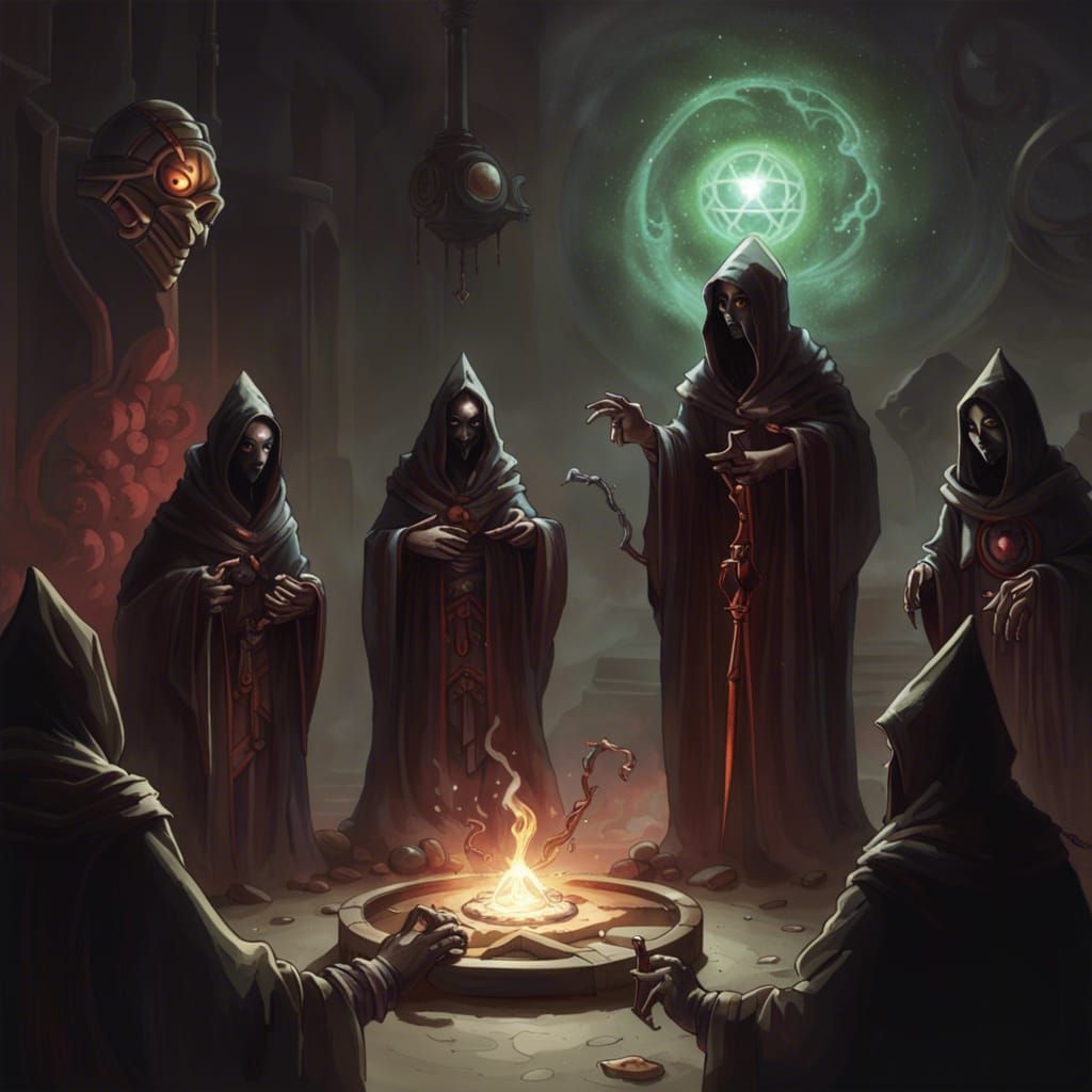 Cultists Summoning Star Spawn Heralds of Doom