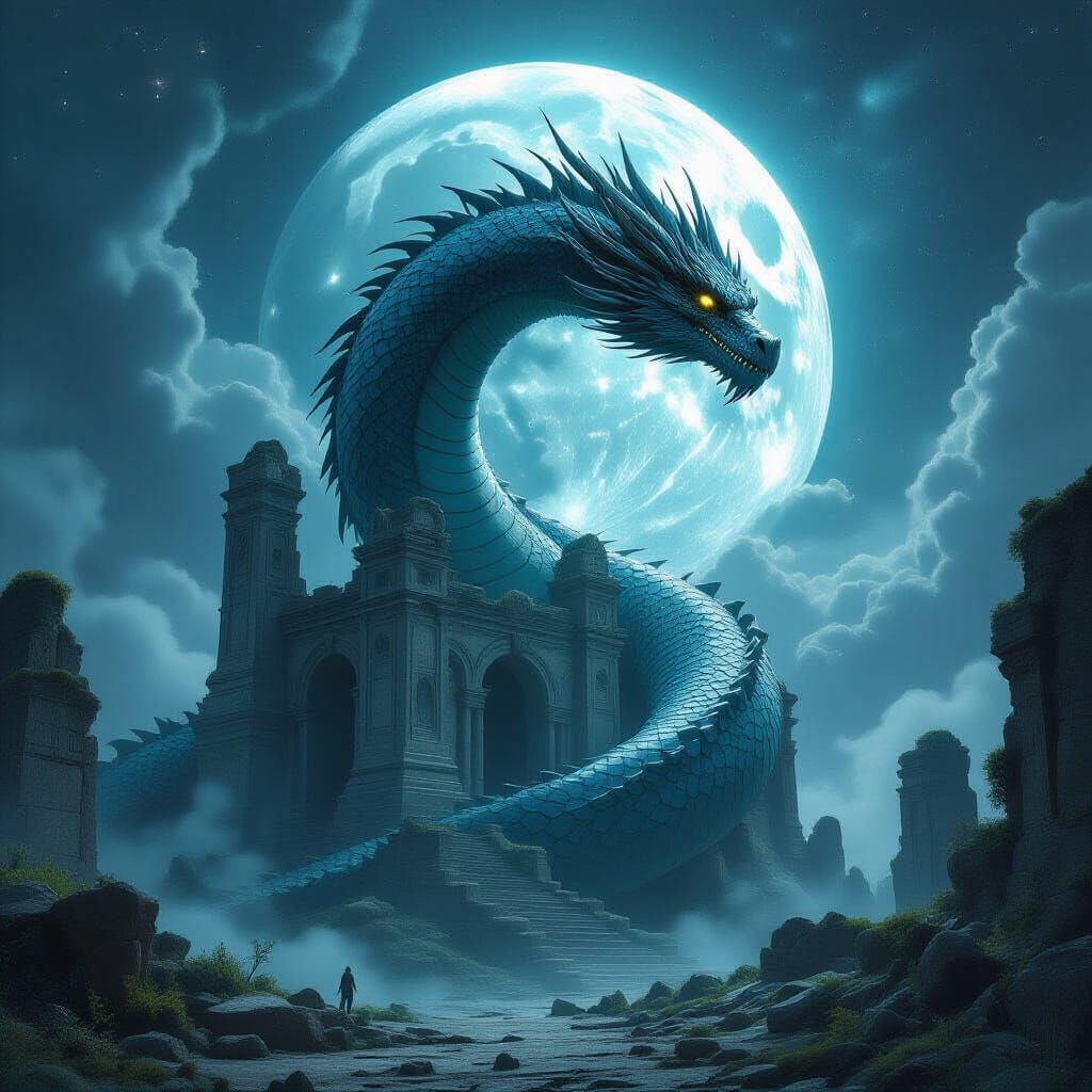 Ancient Dragon Coiled Around Celestial Observatory