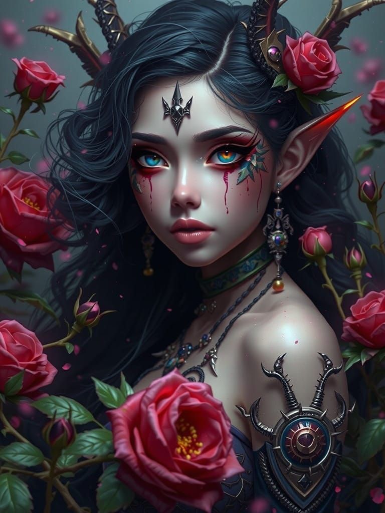 Ethereal Fantasy in 8K: A Beautiful Young Woman Surrounded b...