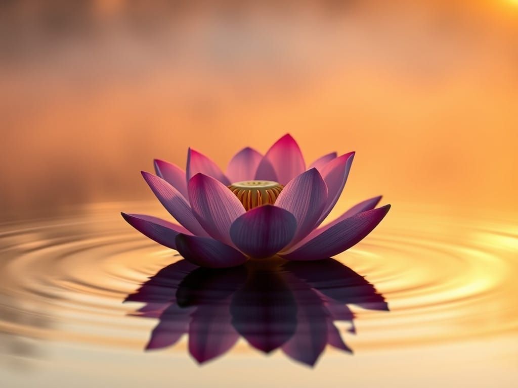 Lotus Sunrise in Hyperrealistic Style