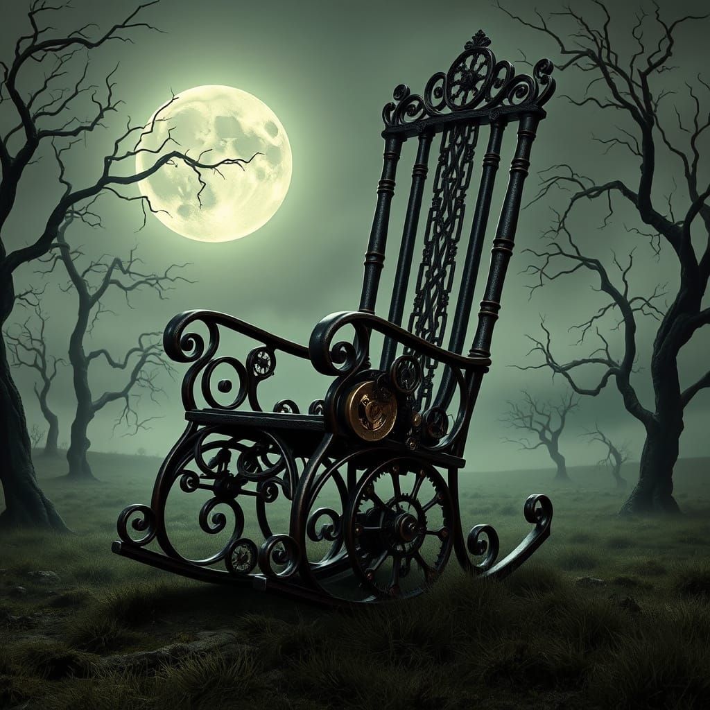 Gothic steampunk rocking chair