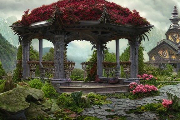 Epic Garden Gazebo Digital Painting