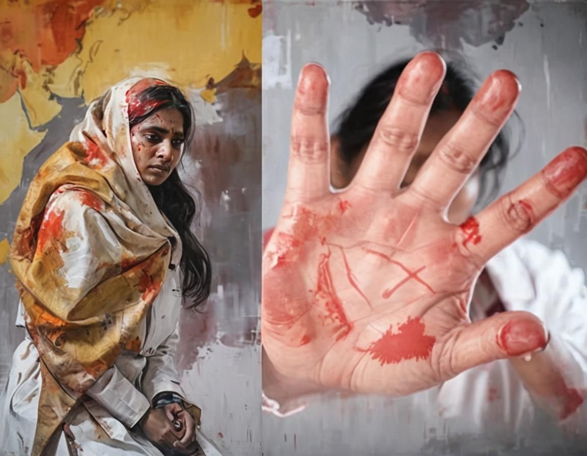 Indian Doctor's Sadness: An Emotive Oil Painting