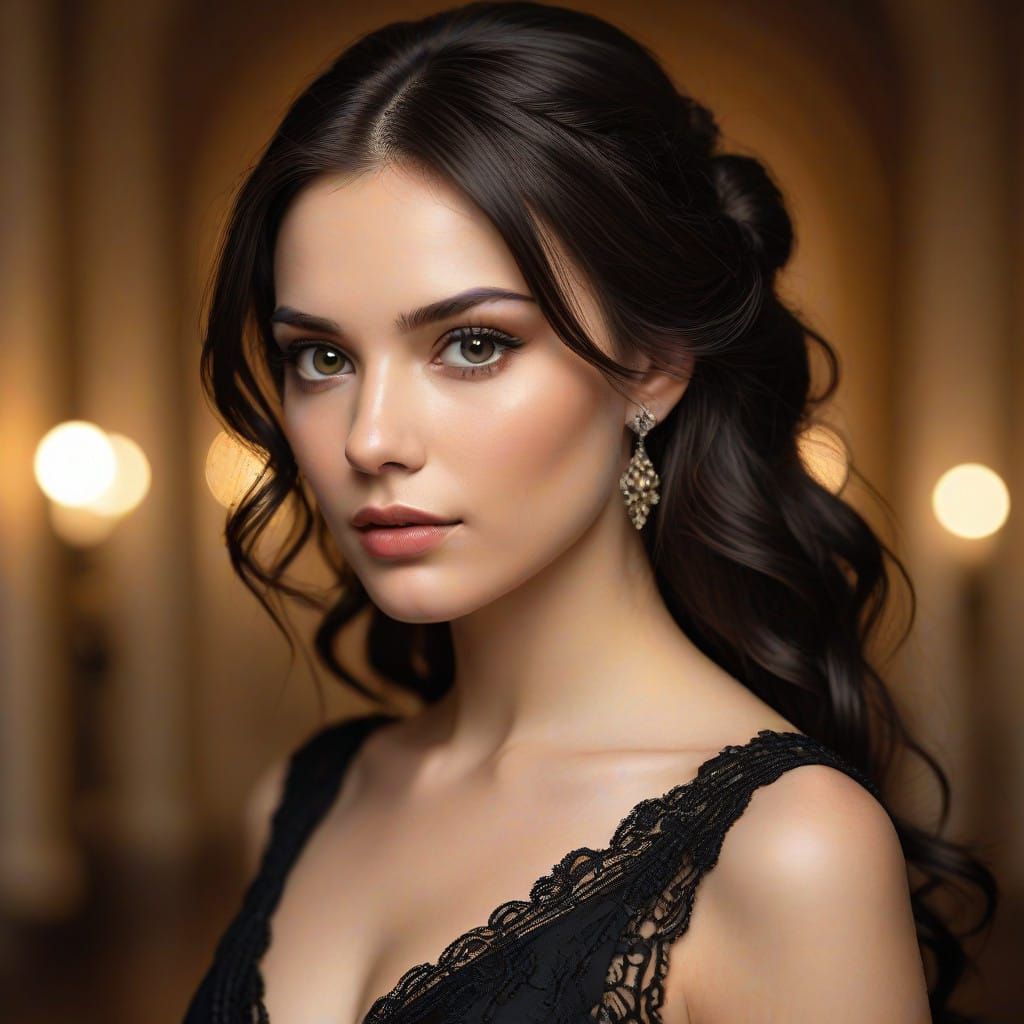 Renaissance-Inspired Portrait in High-Fashion Style