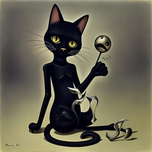 Surreal Cat in Man Ray Style