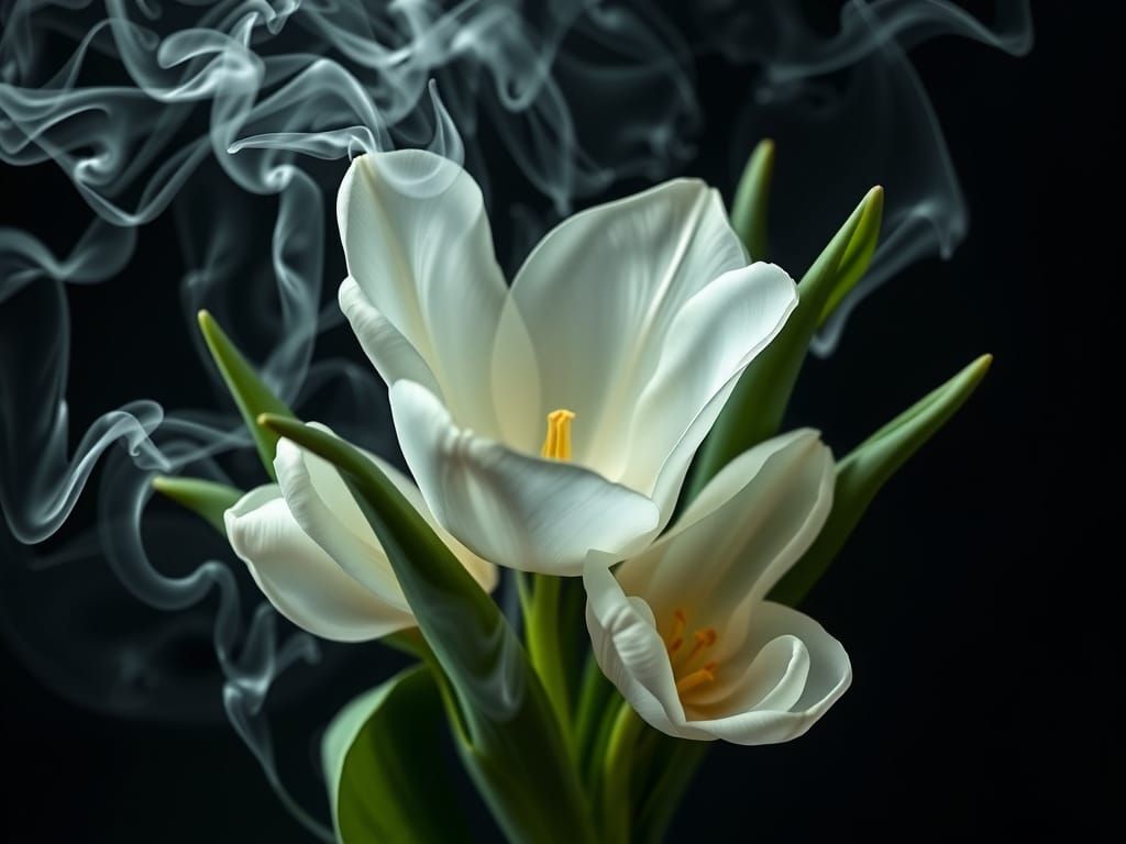 Surreal Botanical Masterpiece in Elegant, Dreamy Style