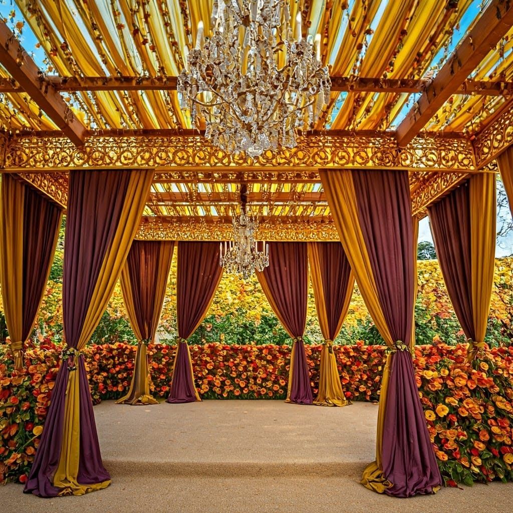 Opulent Louis XIV Sukkah with Lavish Decorations
