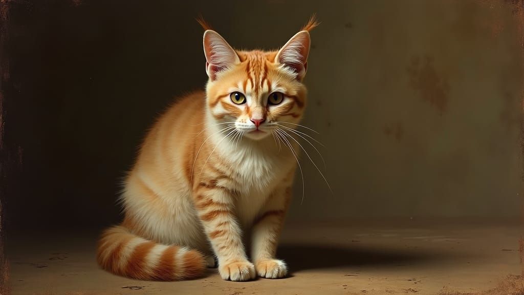 Cat Portrait in Baroque Style