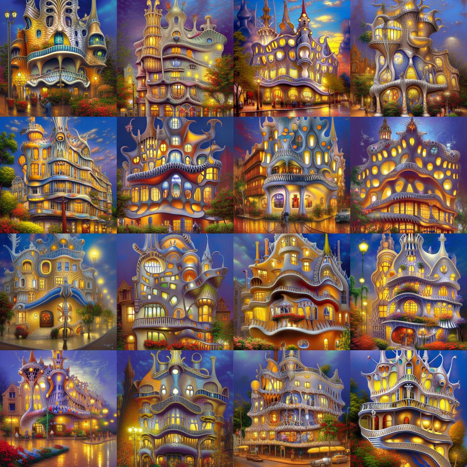 Casa Batllo in a Surreal Digital Art Style