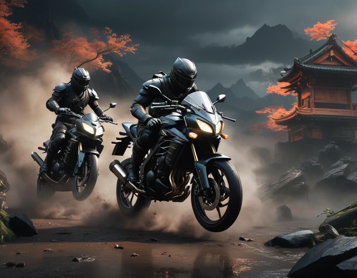 Kawasaki Ninja Versus Samurai in Cinematic Conflict