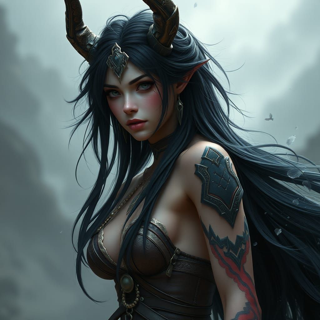 Detailed Centaur Woman Fantasy Concept Art