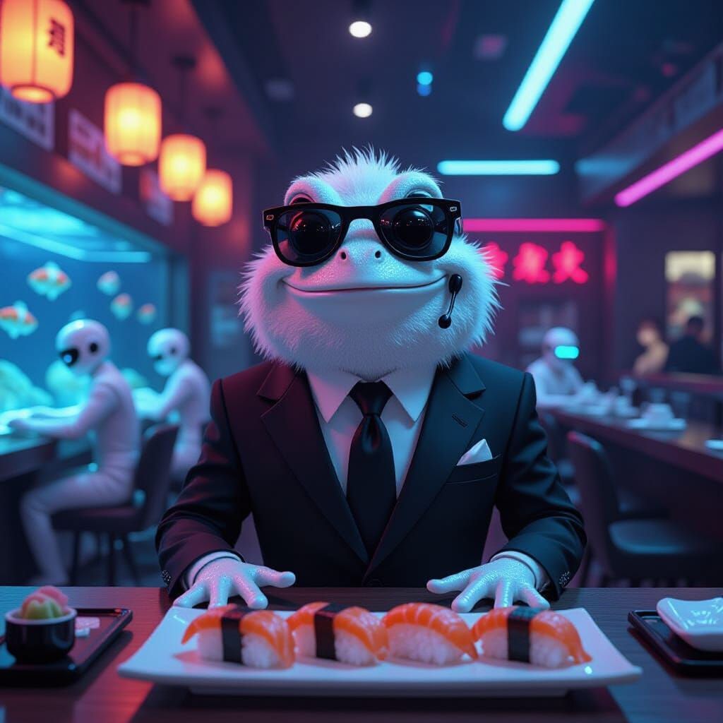 Frog Heist at Futuristic Sushi Bar