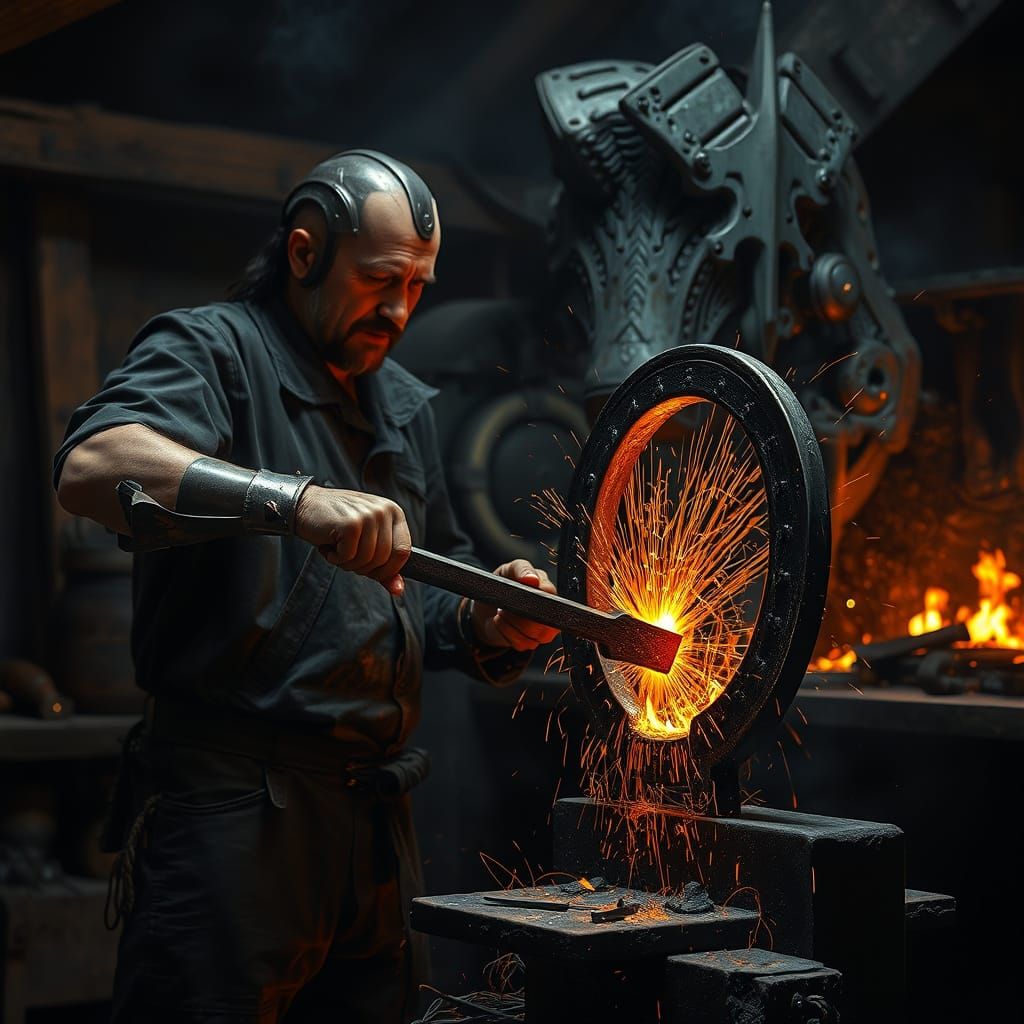 a steel horseshoe forged by a blacksmith