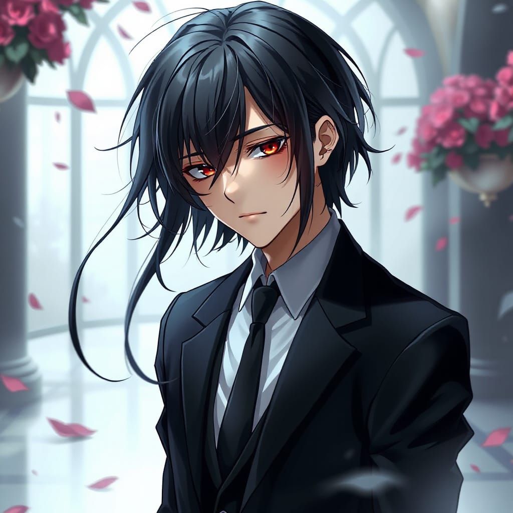 Ethereal Butler in Black Suit