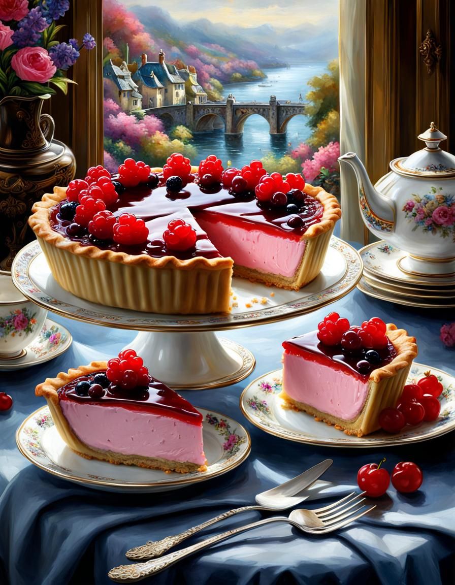 Fruit of the forest cheesecake pie