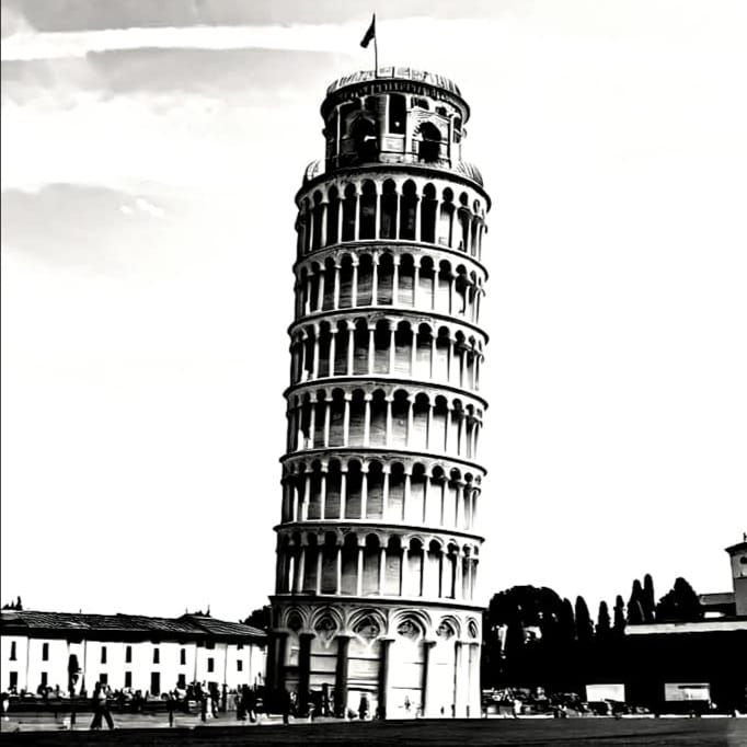 Leaning Tower of Pisa in Watercolor