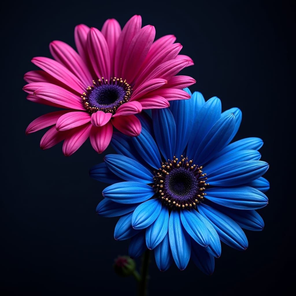 Dazzling Daisies in Navy Blue