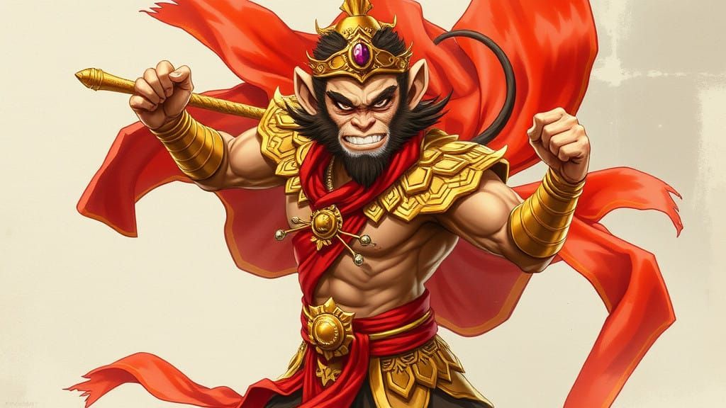Majestic Monkey King: Sun Wukong in Golden Armor