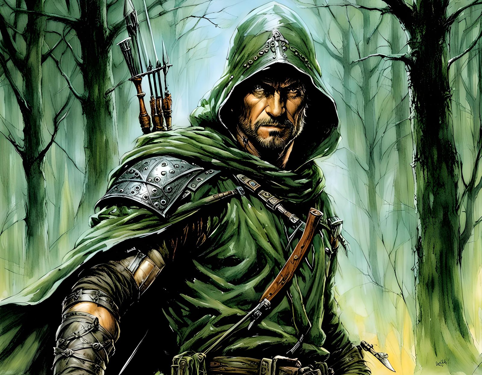 Robin Hood in Dark Fantasy Comic Art