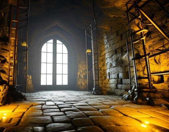Sinister Dark Cave Dungeon Prison Cell
