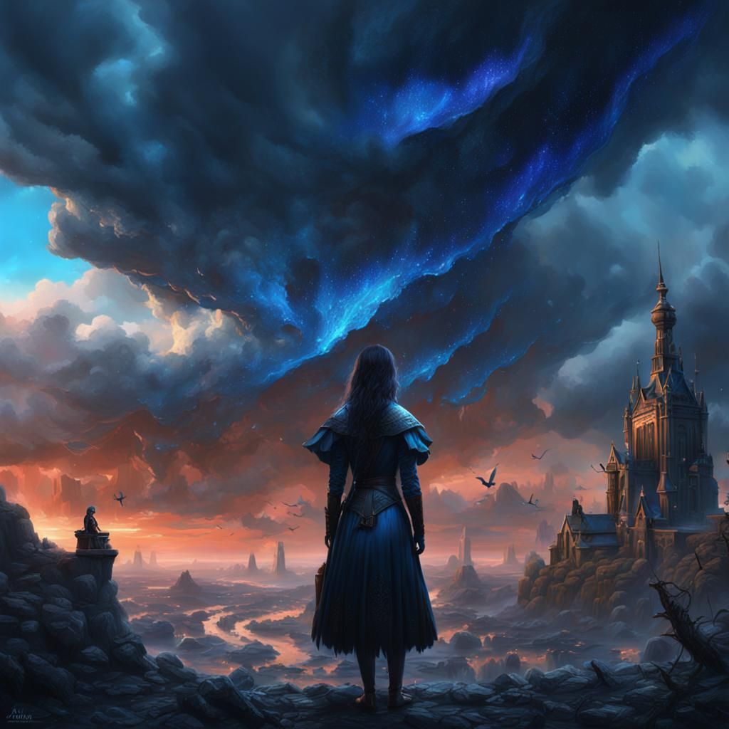 Woman's Tears Become Sky: Fantasy Concept Art