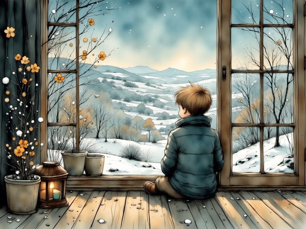 Whimsical Winter Scene in Meticulous Detail