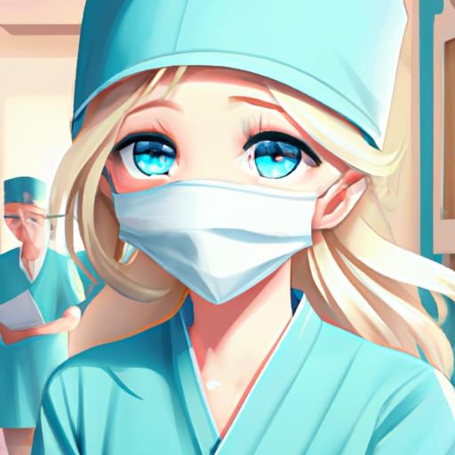 Kind Nurse Illustration in Studio Ghibli Anime Style