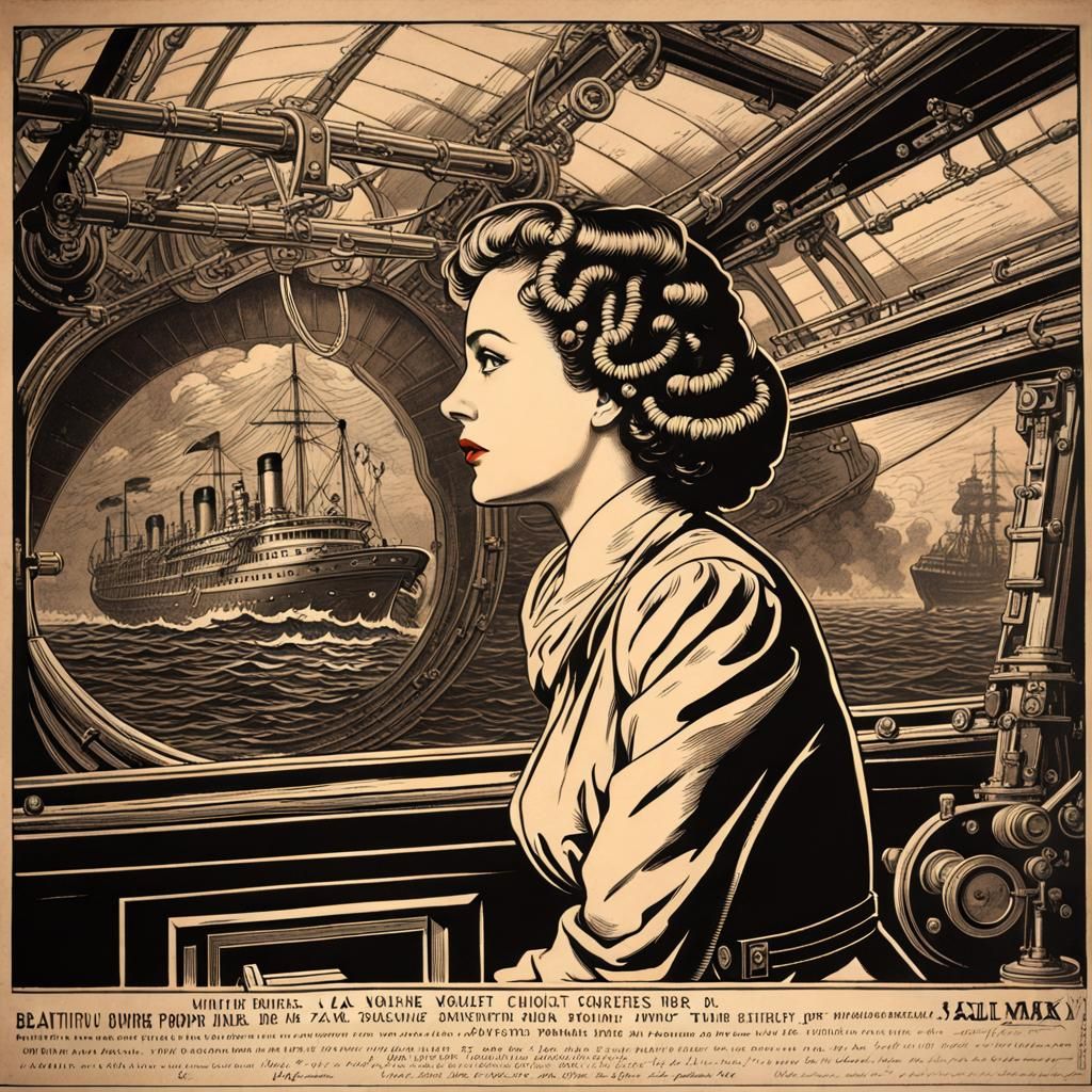 1940s Soviet Propaganda Poster of Steampunk Worker