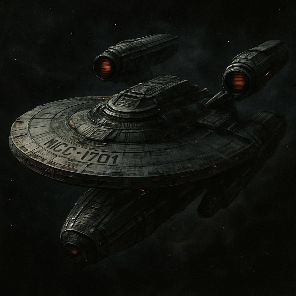 Enterprise Starship Reimagined in Battlestar Galactica Style