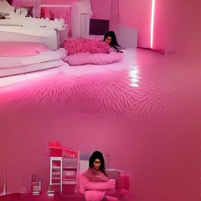 Minimalist Pink Room Digital Art