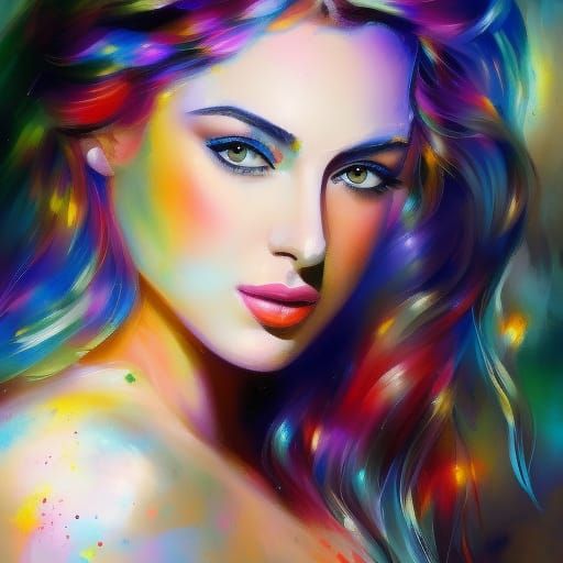 Greek Goddess Portrait in Painterly Style