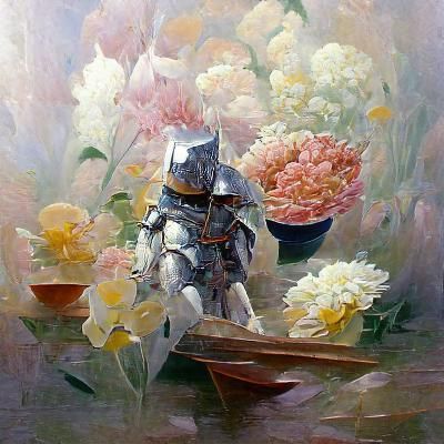 Knight of Flowers: Oil Painting
