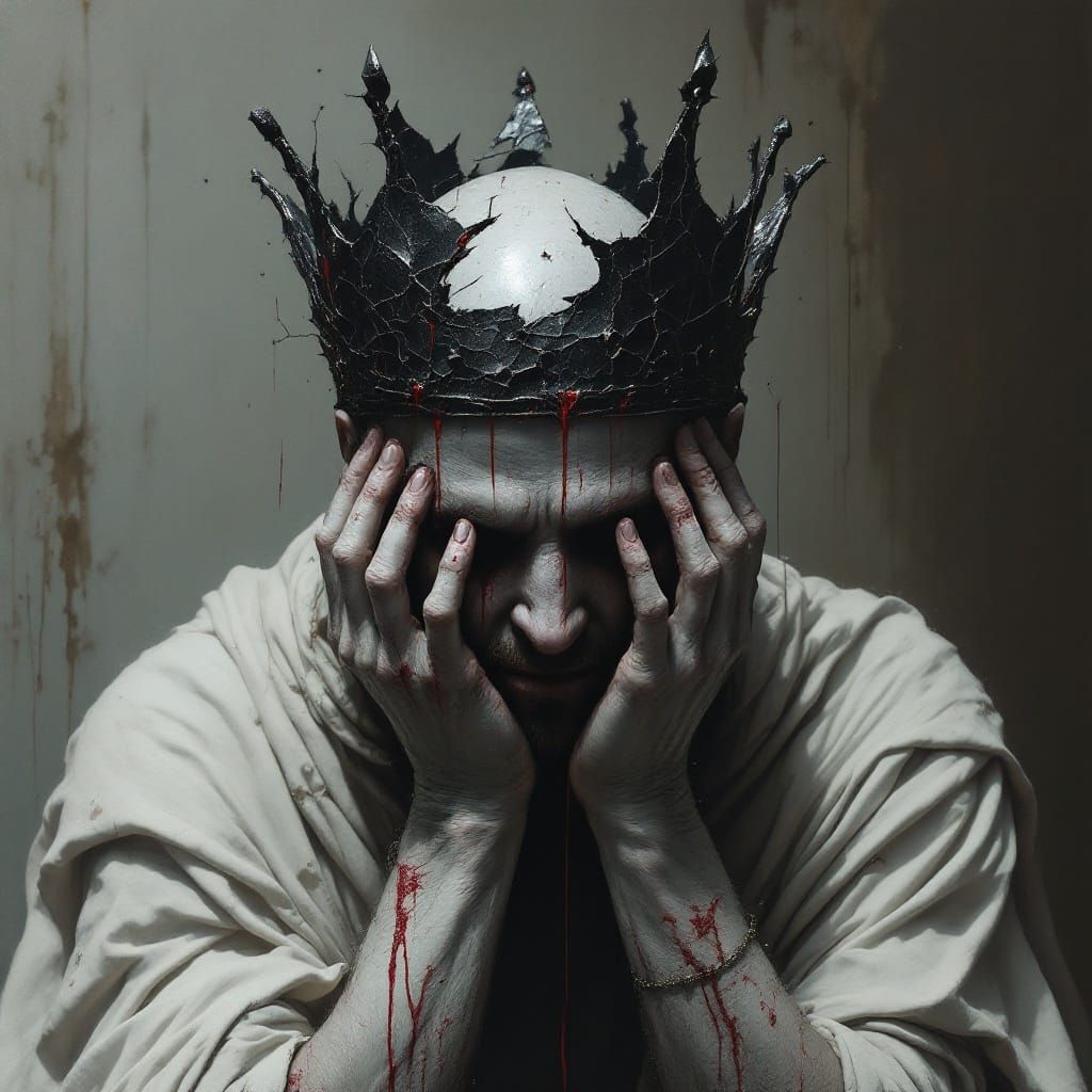Emaciated King in Monochromatic Majesty