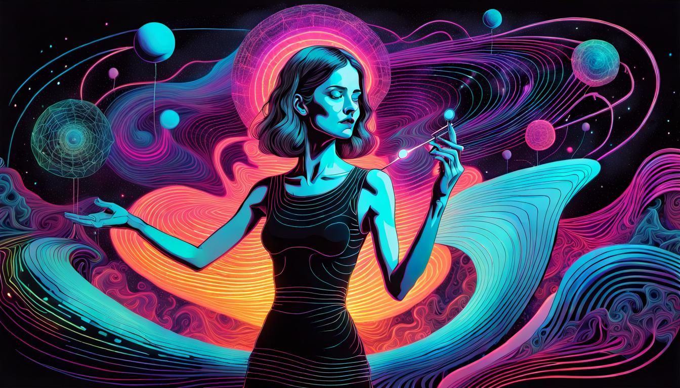 Carolina Eyck Plays Theremin in Cosmic Mixed Media