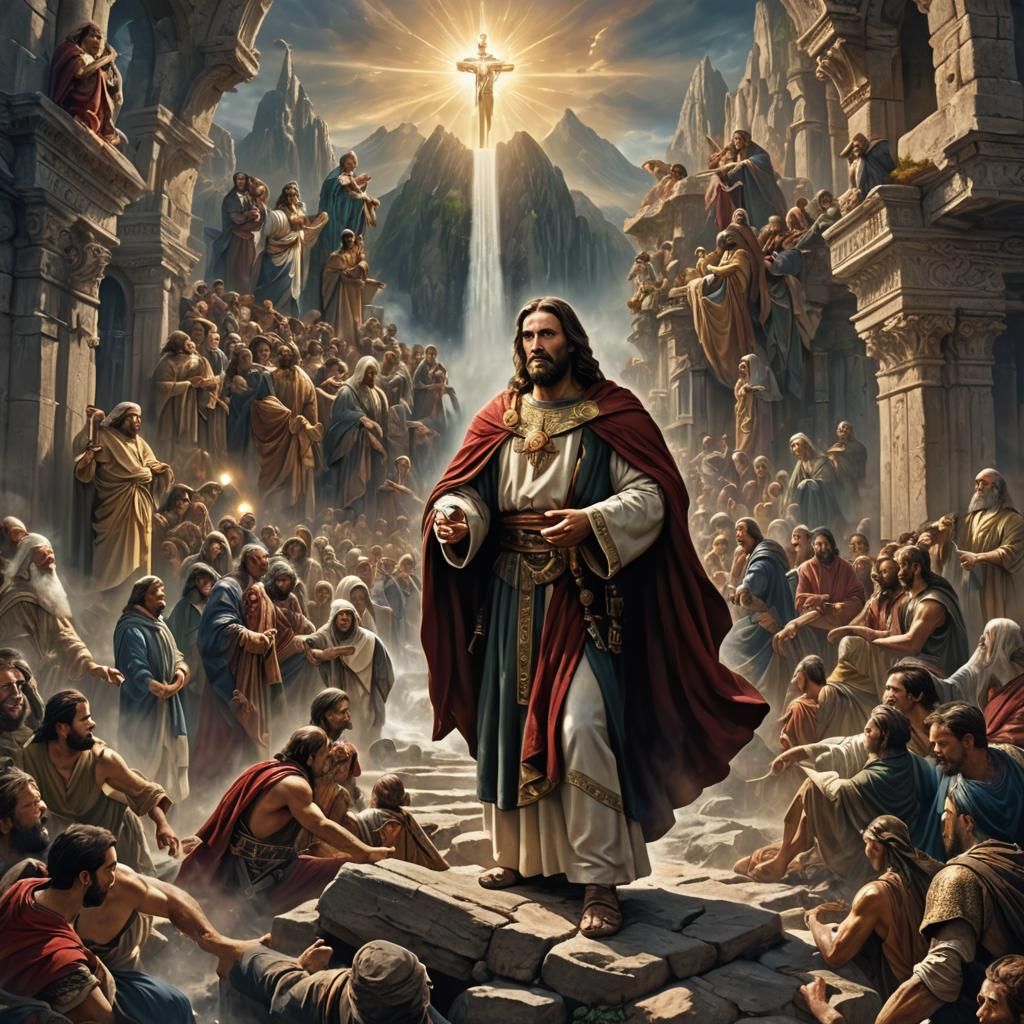 Biblical Scene in Detailed Matte Painting Style