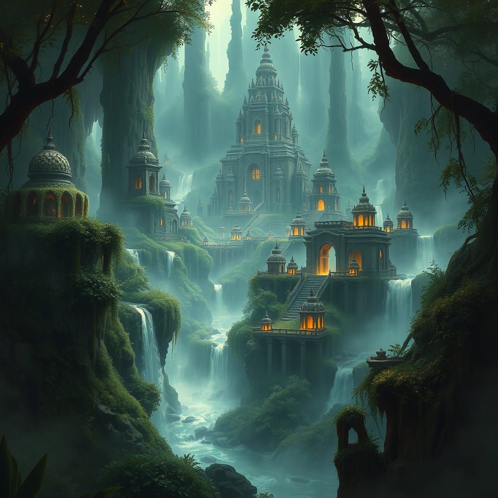 Ancient Jungle City Glows in Ethereal Mist