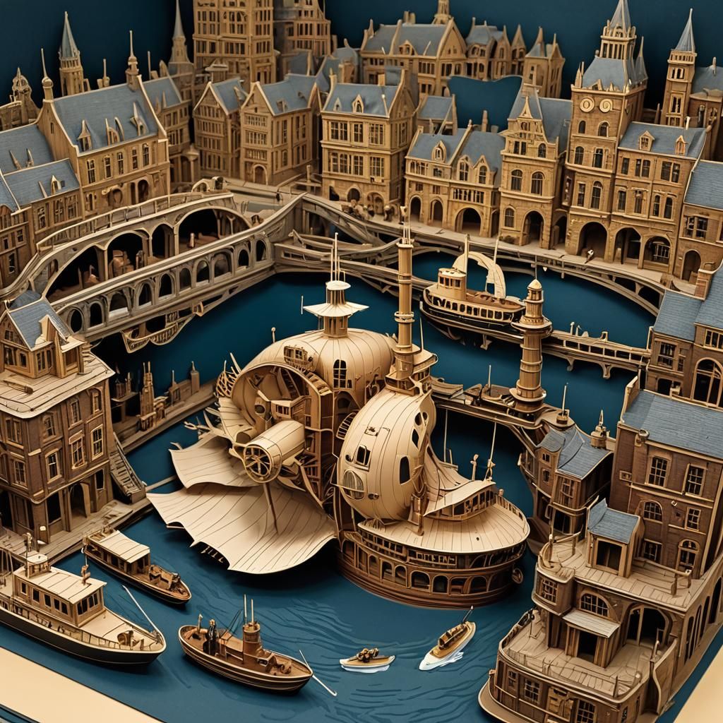 Nautilus in Thames Harbour: 3D Pop-Up Diorama