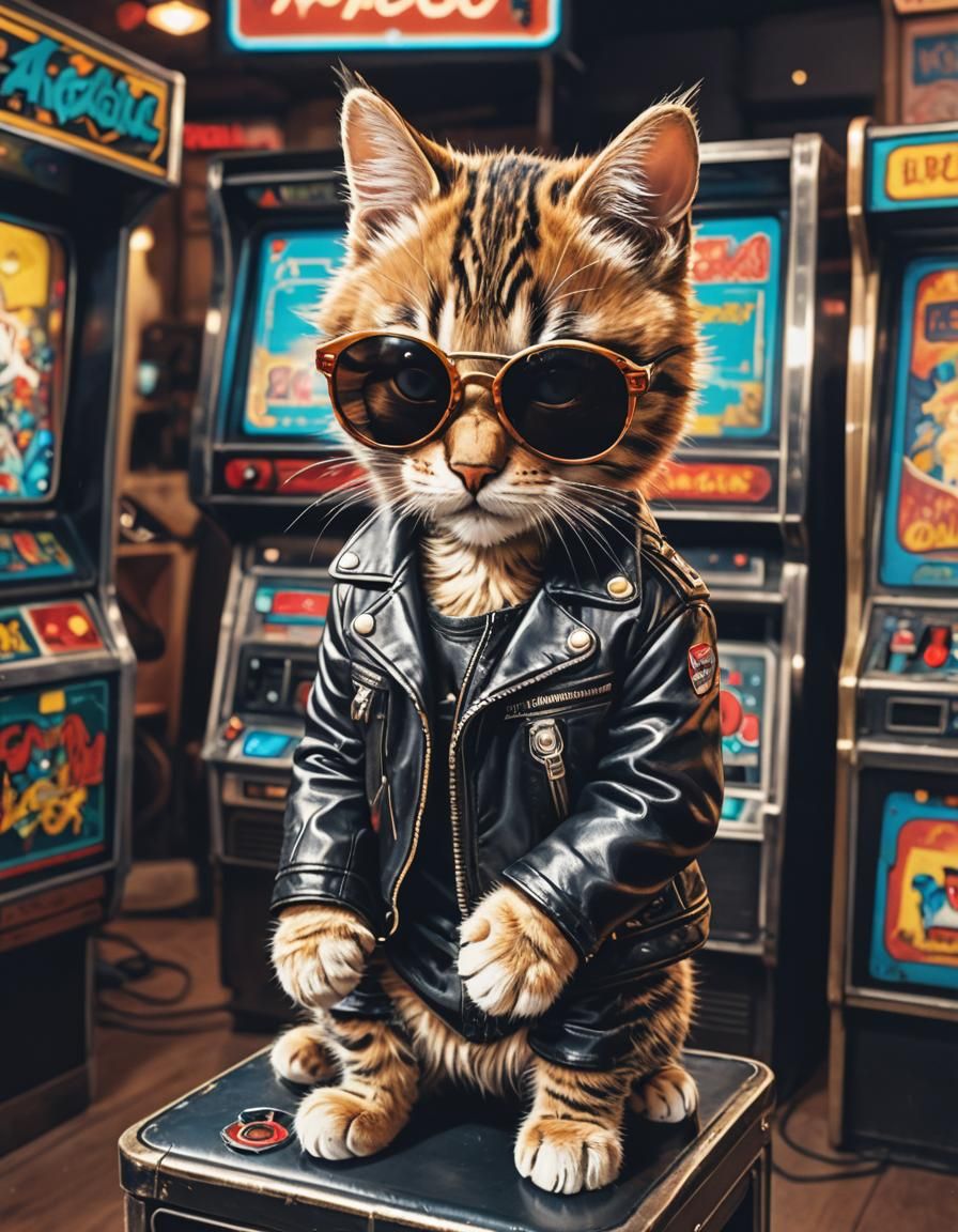 Cool Kitten in Leather Jacket by McFarlane