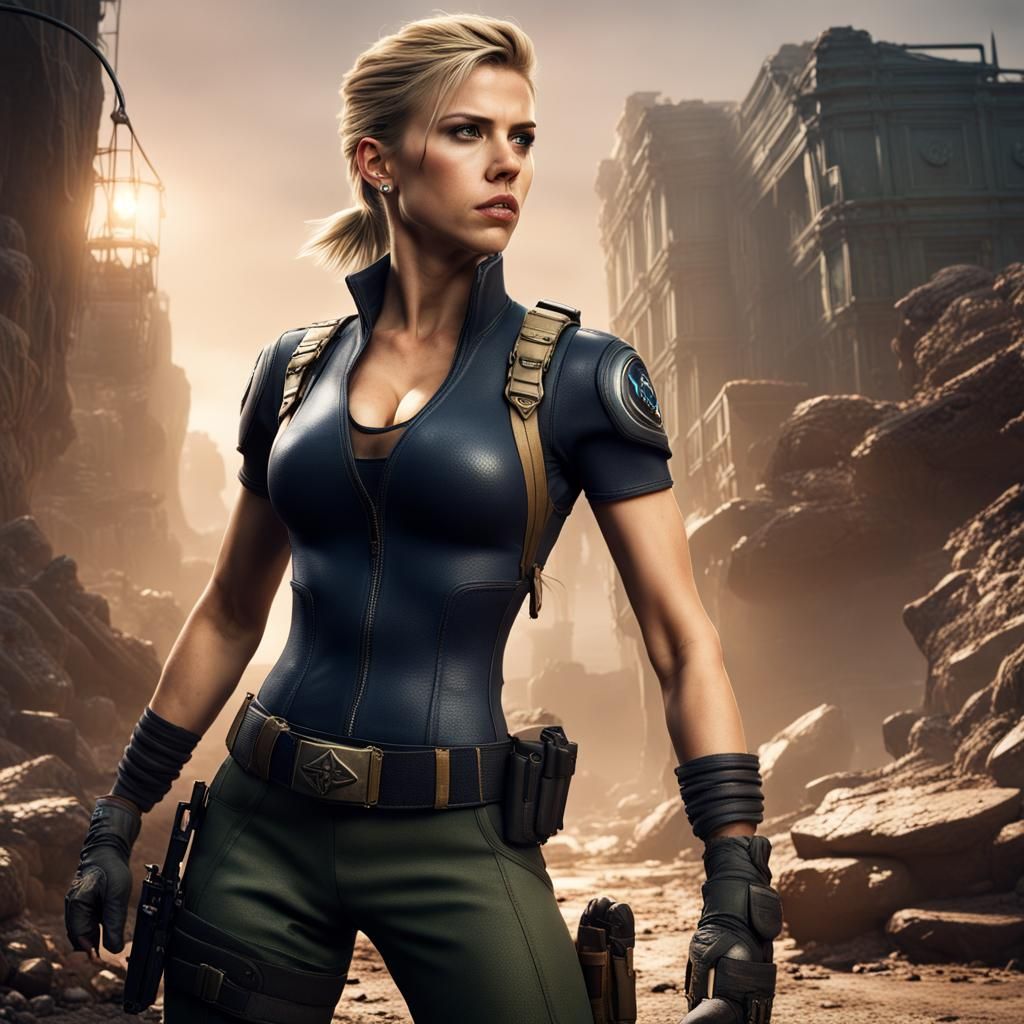 Scarlett Johansson as Sonya Blade: Detailed Digital Art
