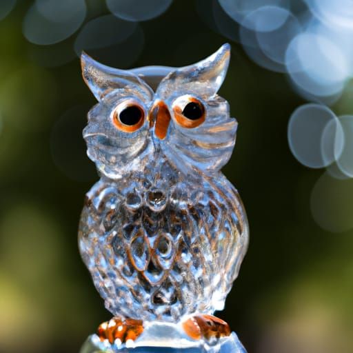 Blown Glass Owl: Sharp Focus Photography
