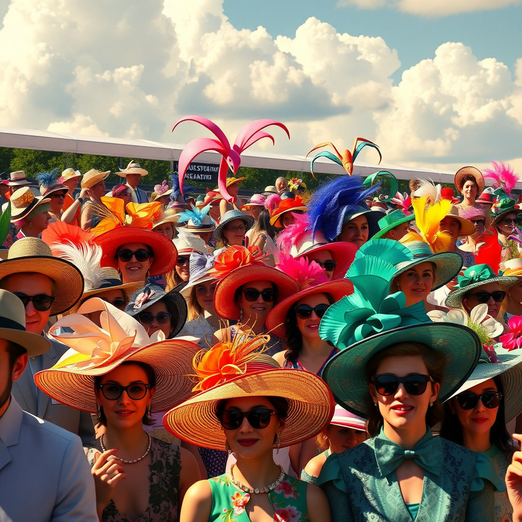 Kentucky Derby Spectators in Extravagant Hats