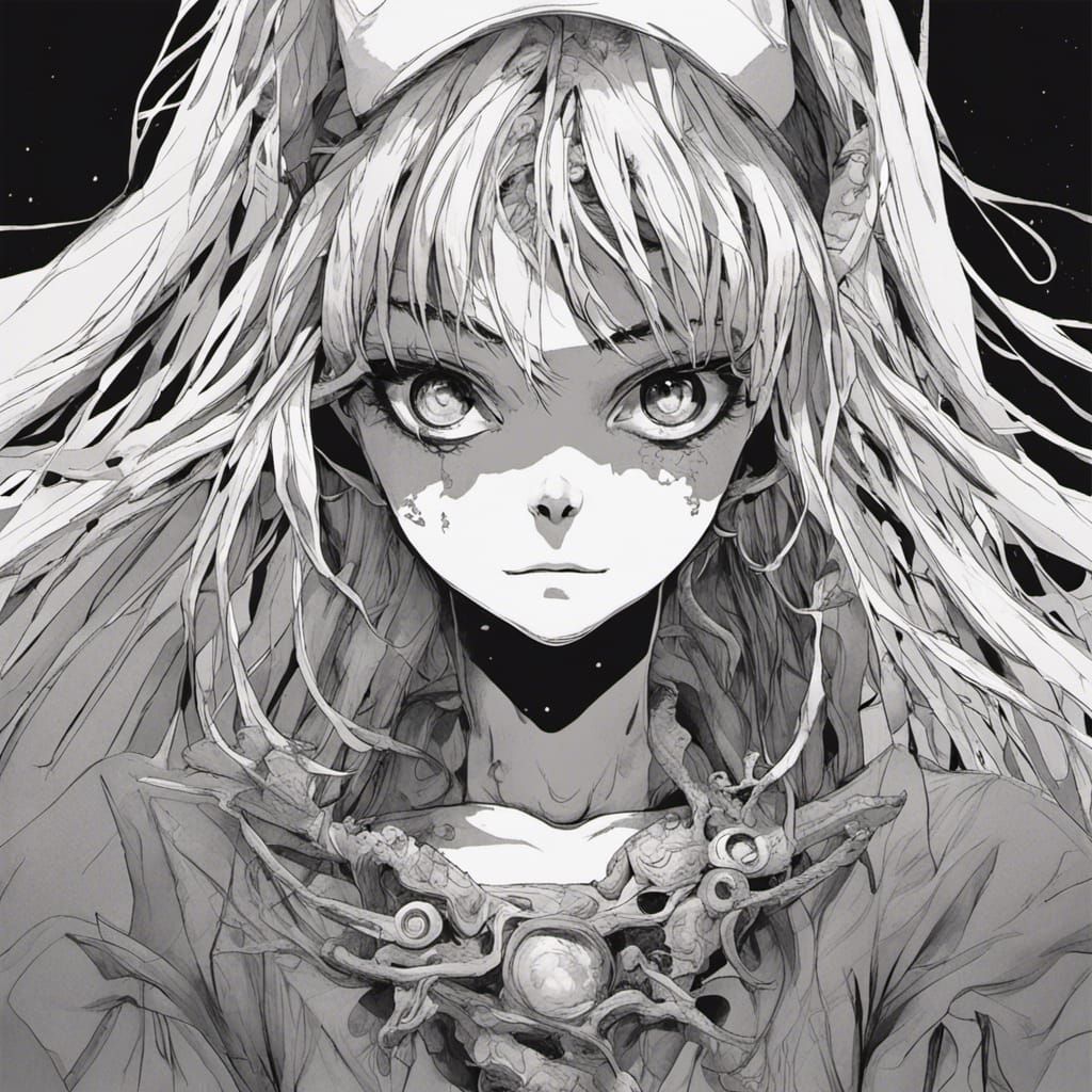 Evil Sailor Moon in Junji Ito Style