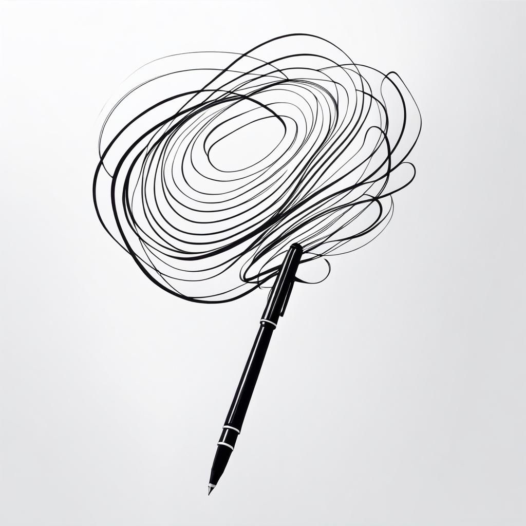 Minimalist Ink Line Art Drawing