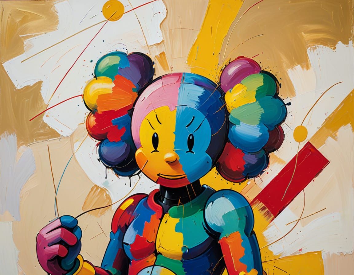 Geometric Abstract Expressionism in Vibrant Colors